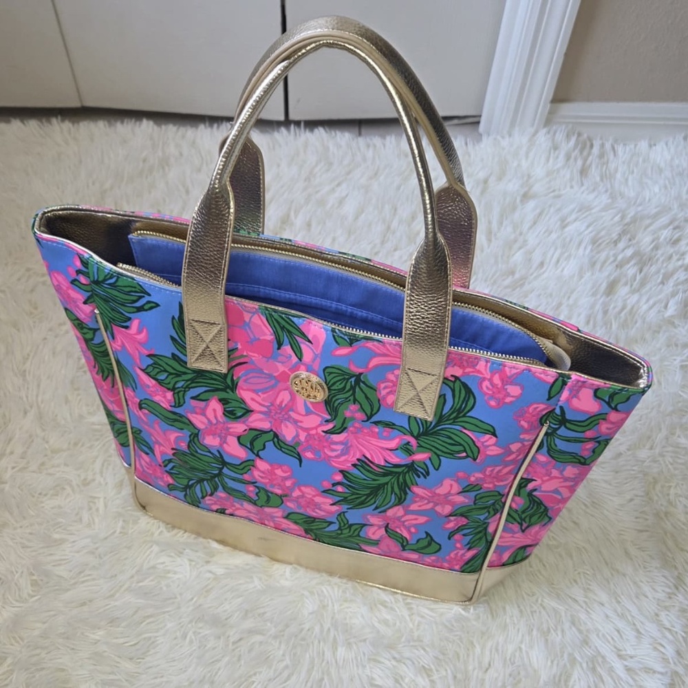 Lilly Pulitzer Tote Barg Cerise Pink Safari Sunset